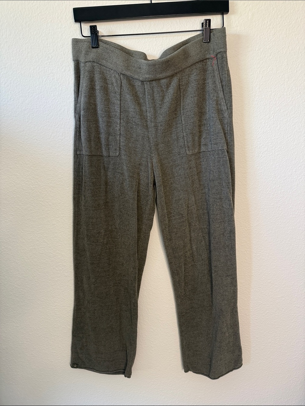 Barefoot Dreams Olive Gray Wide Leg Knit Pants